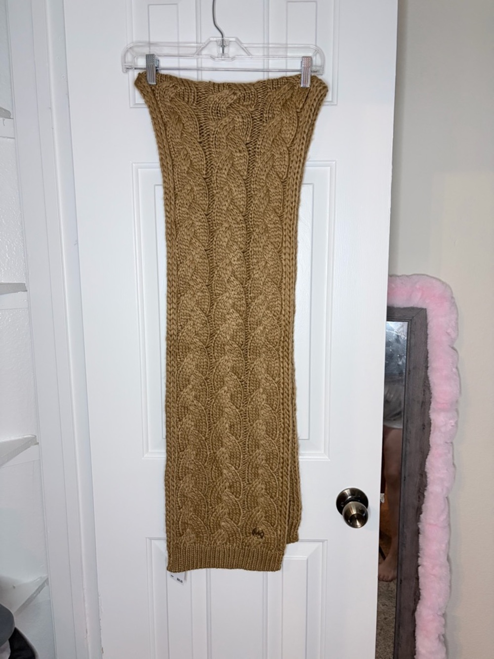 Michael Kors Camel Cable Knit Scarf